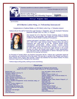 MLK Newsletter - Fall 2014